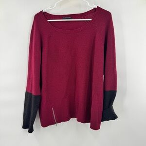 Eileen Fisher Red and Black Sweater, size L, EUC!